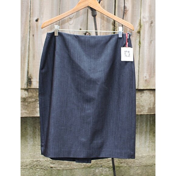 New w/Tags - sz 12 - Anne Klein Tailored Skirt w/Kick Pleat, Indigo, Nordstrom - Picture 2 of 11